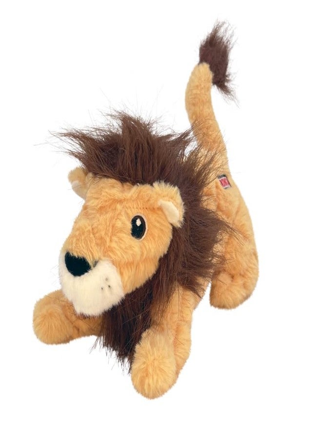 KONG Scampers Wildlife Plush Dog Toy with Low Tone Squeaker (Lion) - Image 5